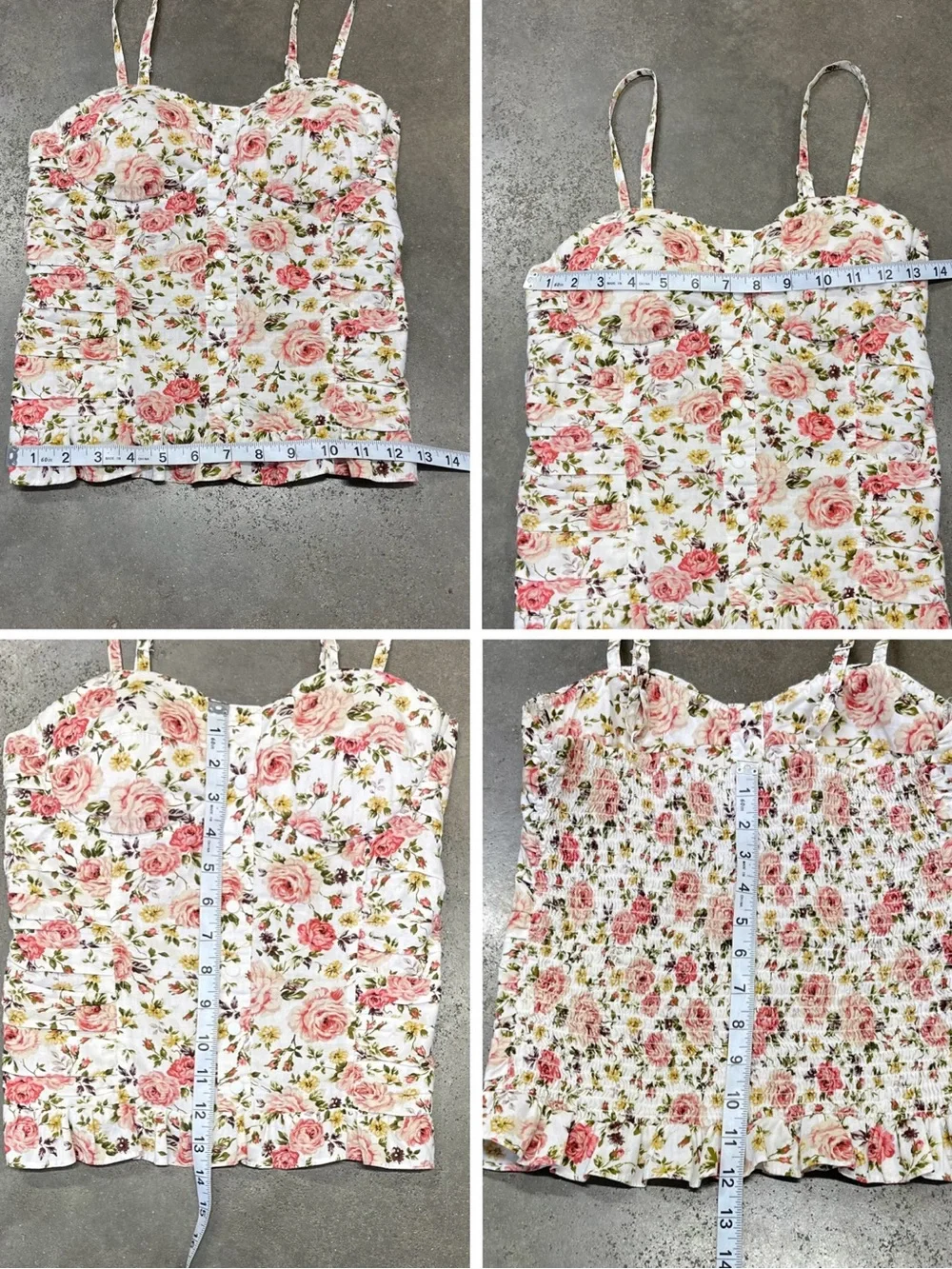 Poetry Floral Bustier Cami Ruched Coquette Cottagecore Y2K - Picture 8 of 8